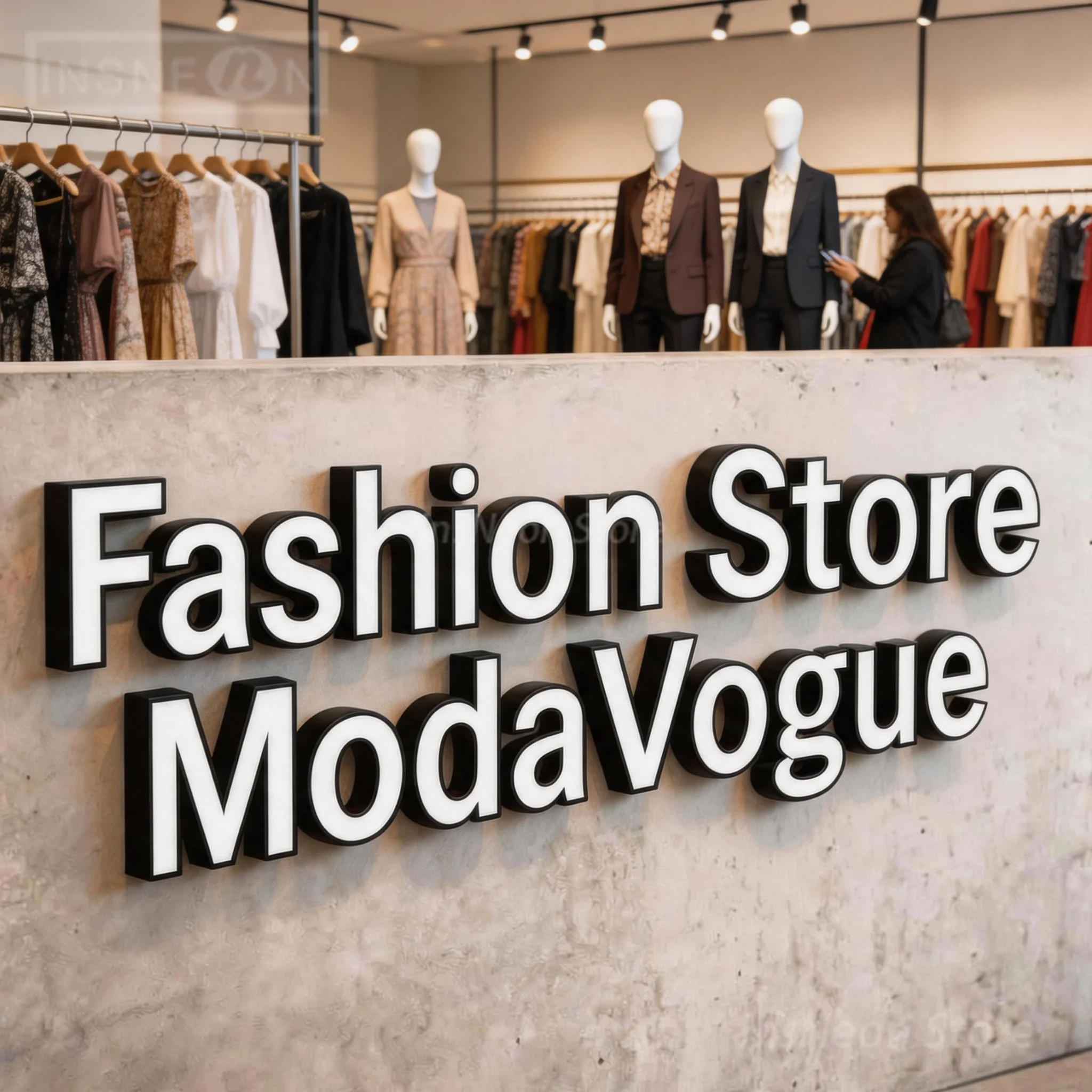 Custom LED Poster Sign for Fashion Store, Luxury Brand Luminous Neon 3D Large Letters Home Business Advertising Signboard