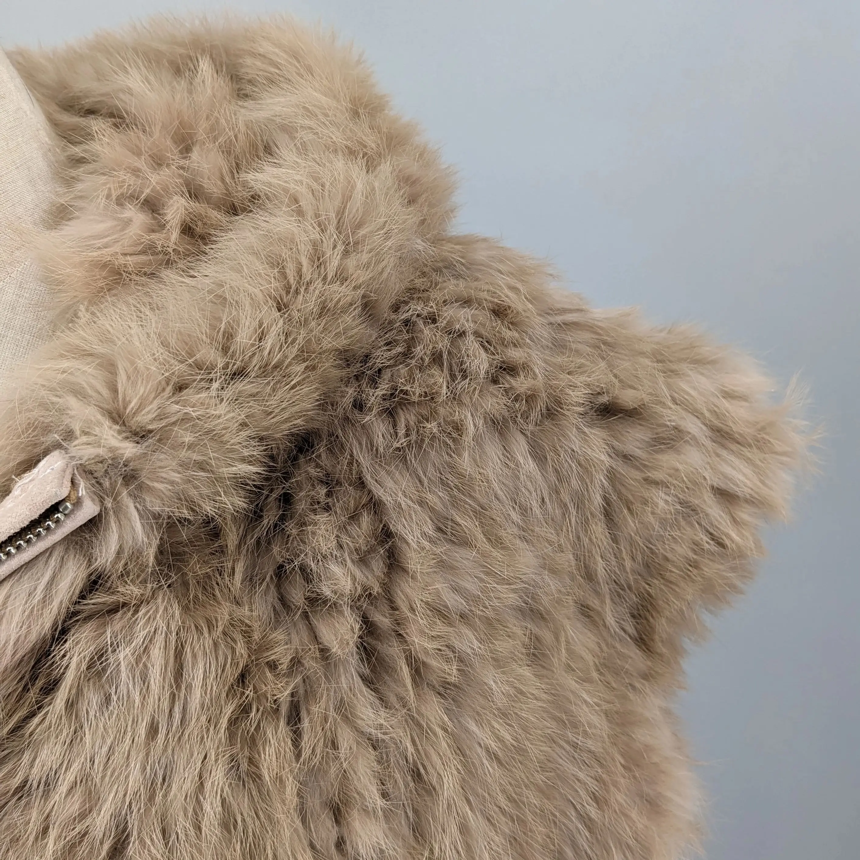 Damska kamizelka ze skóry królika rex, średniej długości, z kapturem, na jesień i zimę, długość 70 cm, 250210