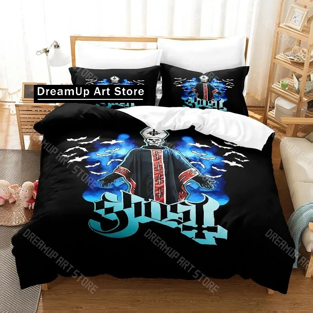 3D Printed Ghost Rock Band Tank Bedding Set for Boys Girls Duvet Cover Pillowcase Twin Queen King Full Single Double Sizes