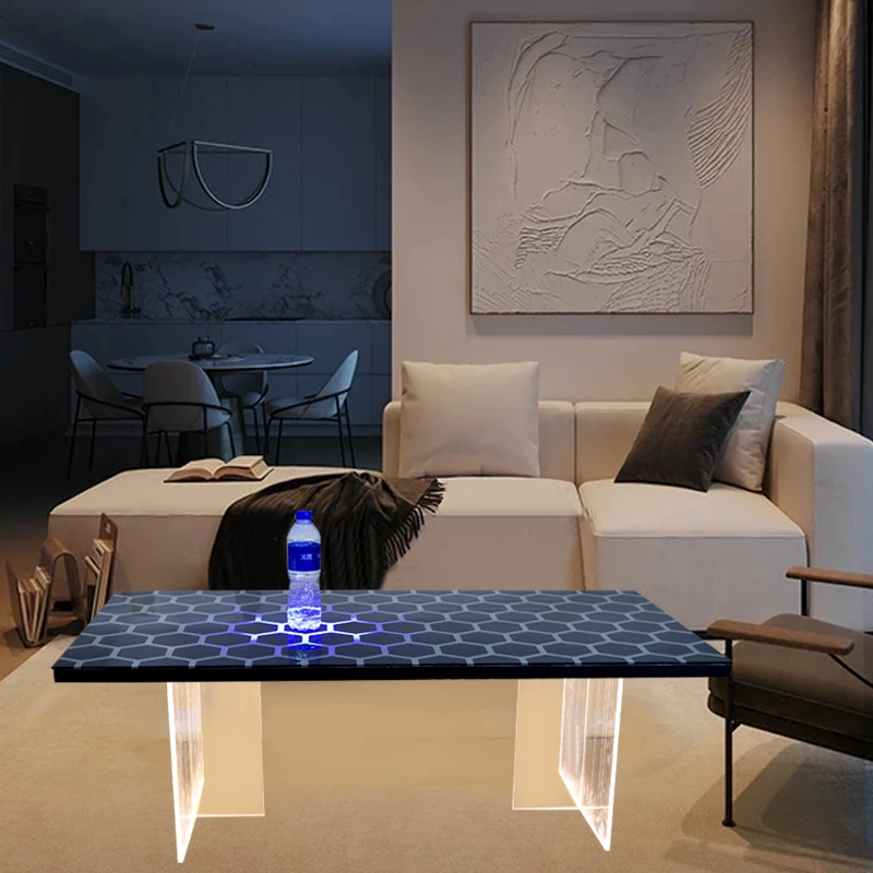 Modern touch-sensitive luminescent table Bar Entertainment Music Restaurant Luminescent river table with commercial end table