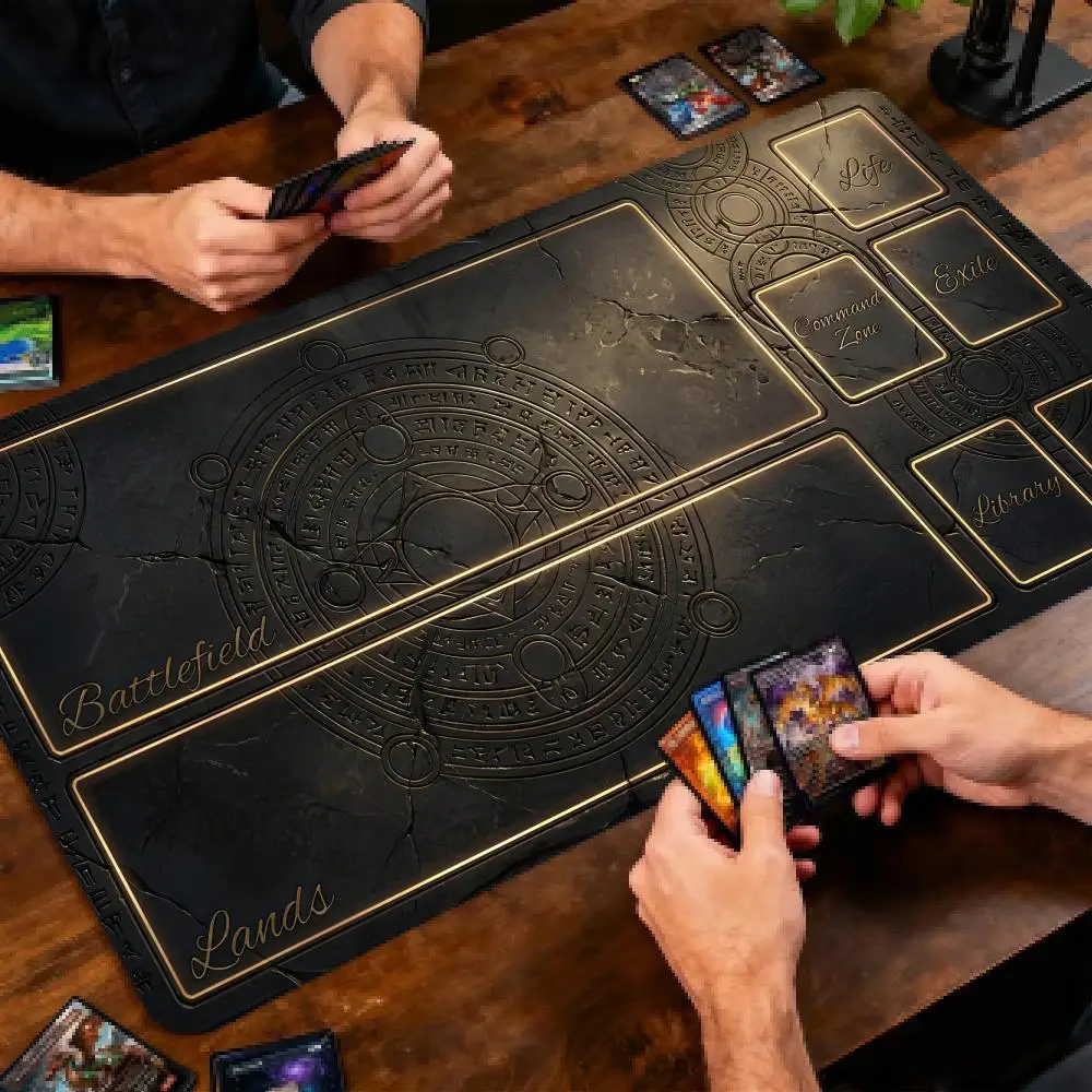 Ancient Rune Stone Carvings Mouse Pad MTG&TCG Tabletop Game Mat Magic Party Playmat Durable Rubber Games 35X60 Offices Desk Mats