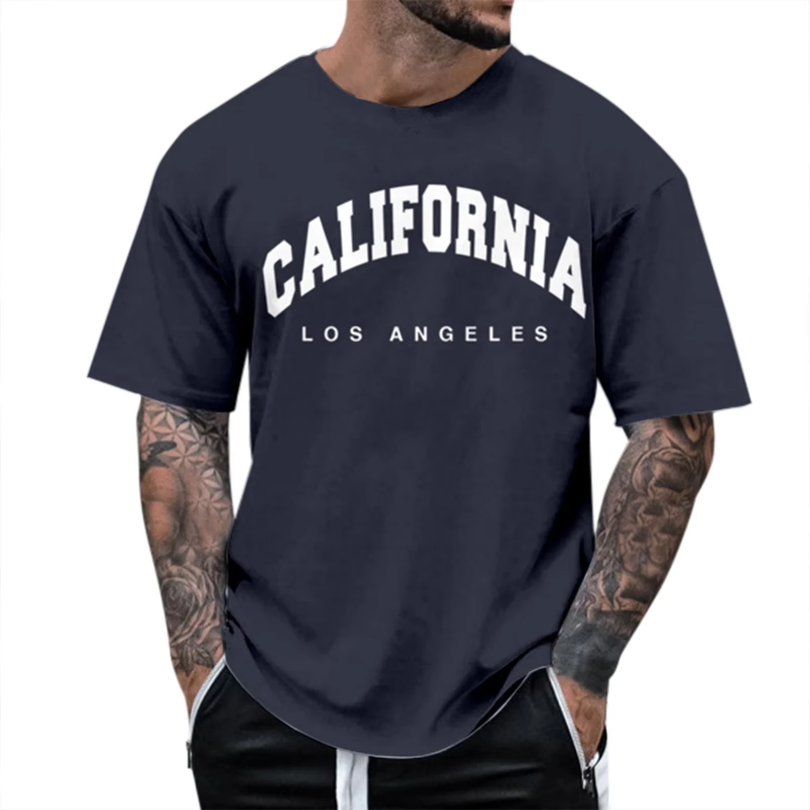 

Motorcycle men's T-Shirt Street Summer Casual Letter Print T-Shirt Men's Large Size Short Sleeve O-Neck T-Shirt Top