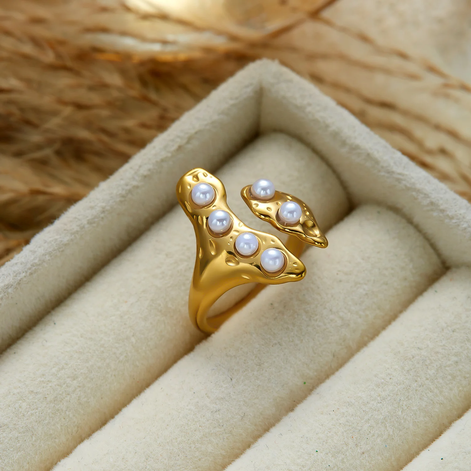Women's Retro Gold Plated Evil Eye Stackable Ring, Trendy
