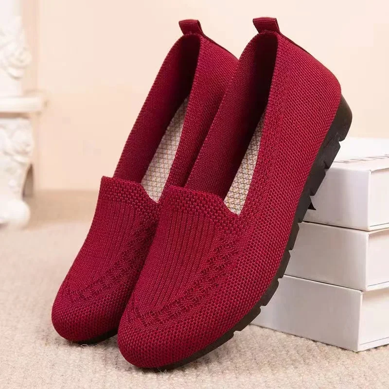 Women Flat Toe Knitted Ladies Office Shoes Comfortable Formal Shoes for Woman Female Ballet Flats Designer Sneakers