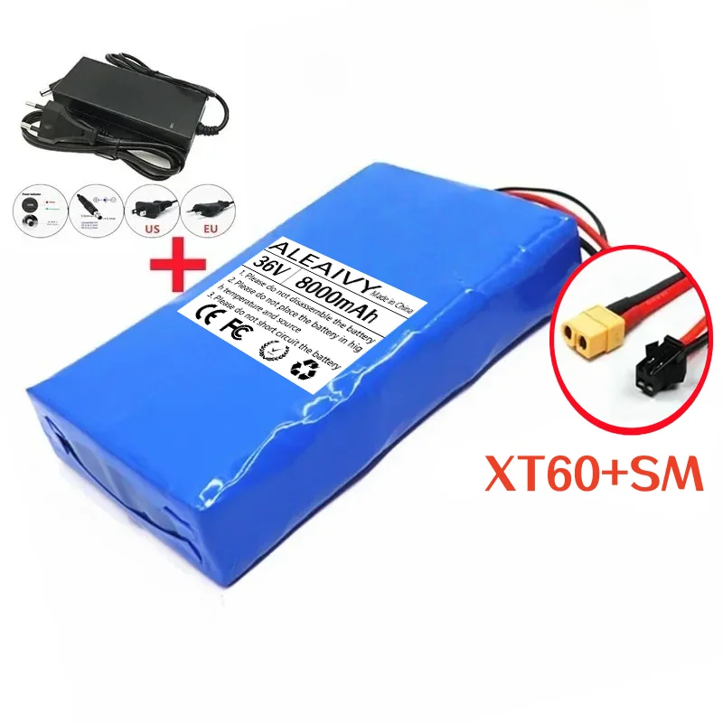 36V 10S2P 8000mAh 18650 lithiumbatterijpakket met ingebouwd BMS-systeem, geschikt voor 42V elektrische woon-werkvervoermiddelen en scooters