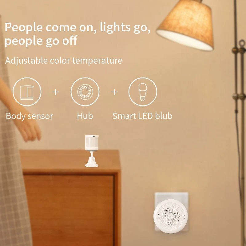 Aqara Sensor gerak asli, Sensor tubuh manusia cerdas gerakan ZigBee koneksi nirkabel rumah pintar untuk Mijia MiHome Homekit APP