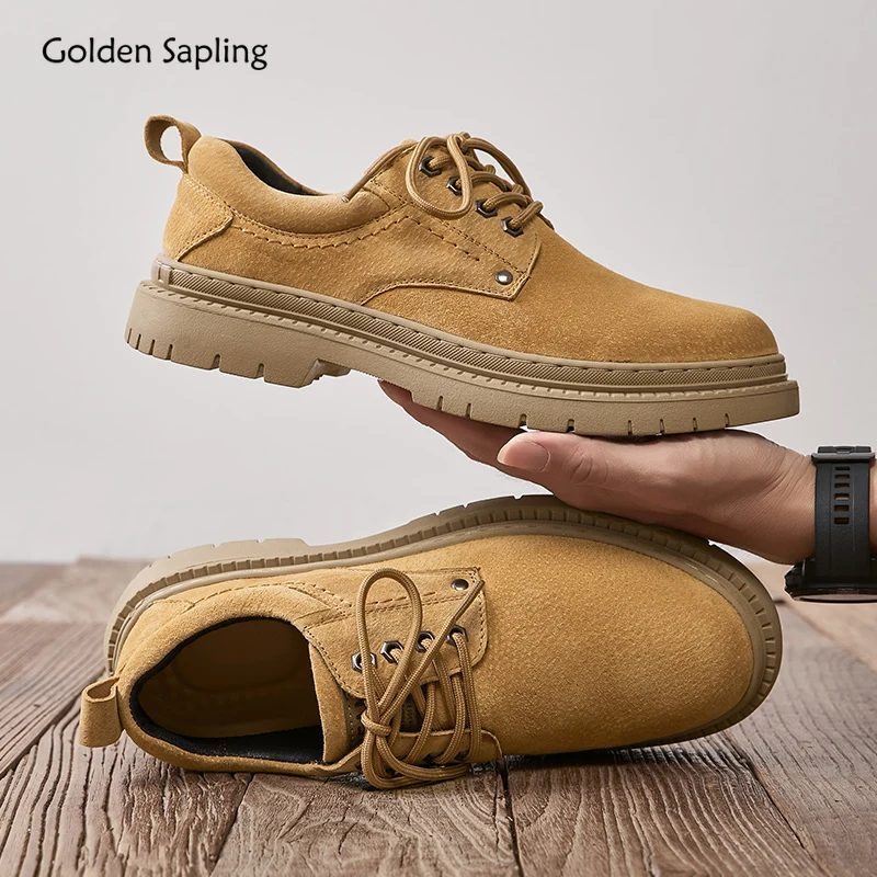 

Golden Sapling Men's Casual Shoes Fashion Retro Flats Platform Footwear Leisure Loafers Outdoor Men Shoe Comfortable Moccasins