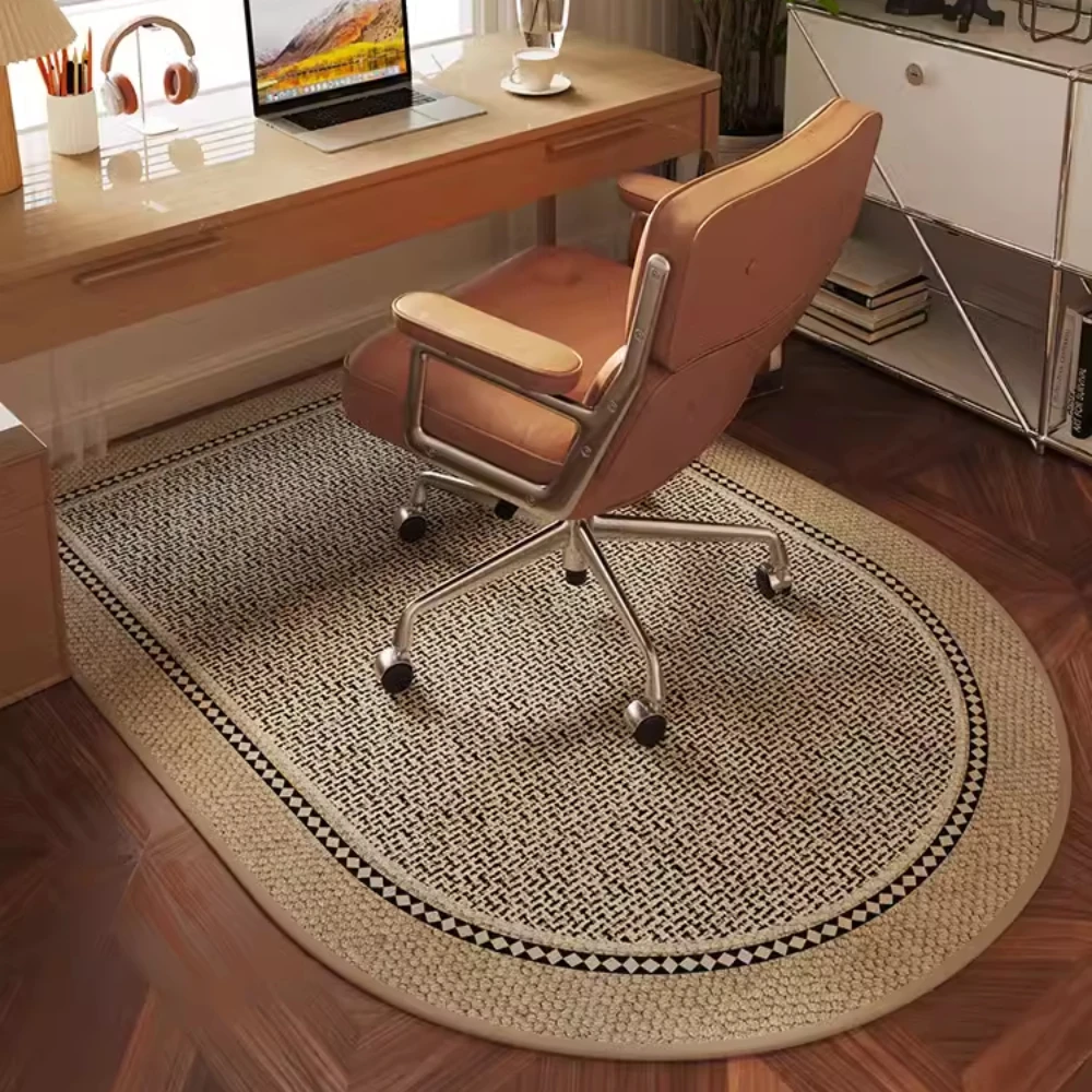 

Large Rounded Corner Office Chair Floor Mat, Study Desk Carpet, Bedroom Rug, Minimalist Style, Stain-resistant, Home Decoration