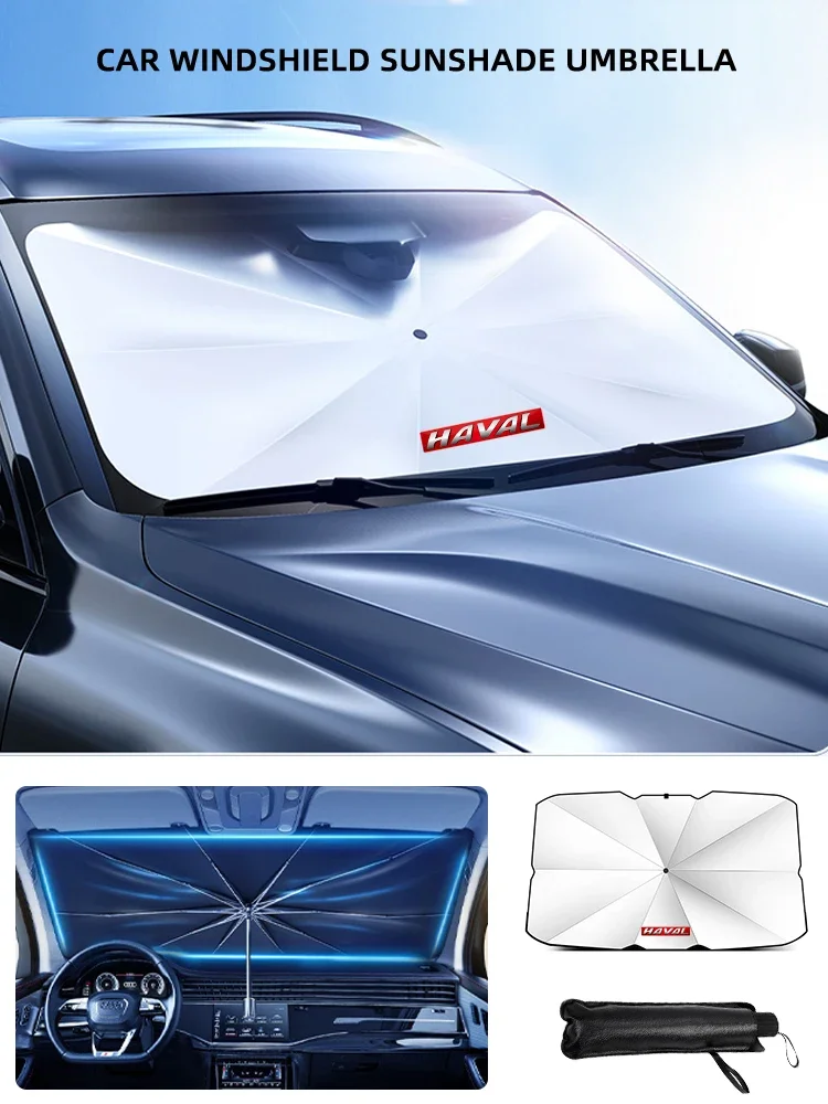 Haval H6 H2 H3 H9 M6 F7 F7X Jolion 2021 2022 Car Thermal Insulation Foldable Sun Umbrella Windshield UV Protection Sunshade