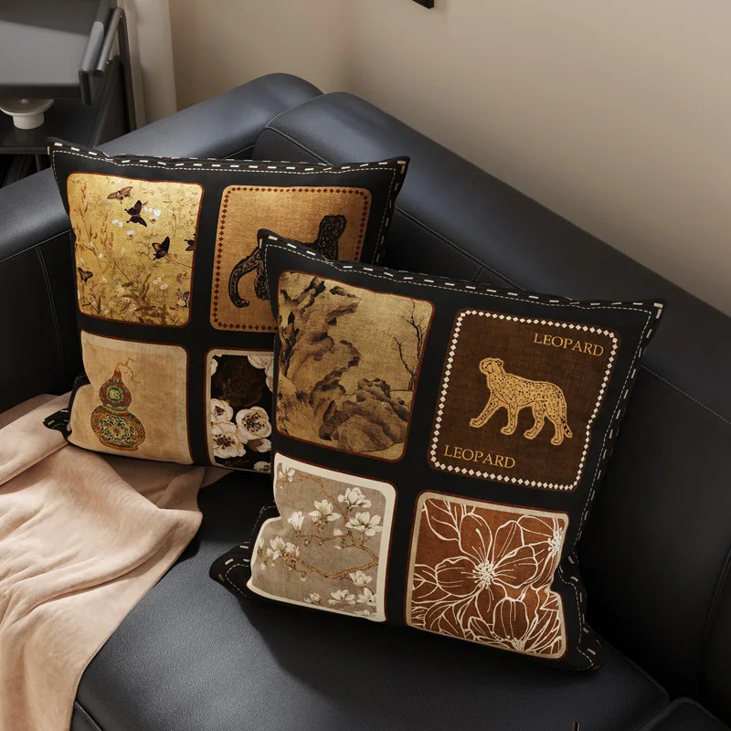 American Vintage Pillow Cover with Filling Decorative Cushion Sofa Bed Headrest Washable and Removable Cushion Case Home Decor