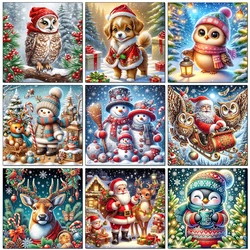 Santa Claus Diamond Painting New 2024 5D Diy Diamond Mosaic Snowman Full Round Square Cartoon Christmas Gift Wall Decor Art