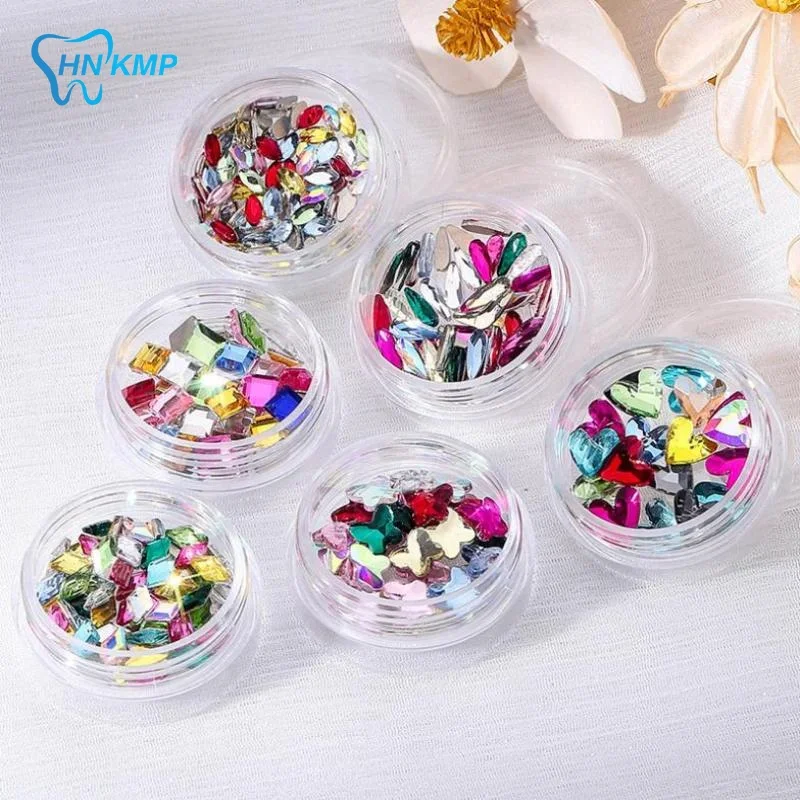 

1 Set Dental Tooth Gems Crystal Glass Diamond Butterfly Shaped Ornament Diy Tools Various Shapes Color Teeth Jewelry Decorations