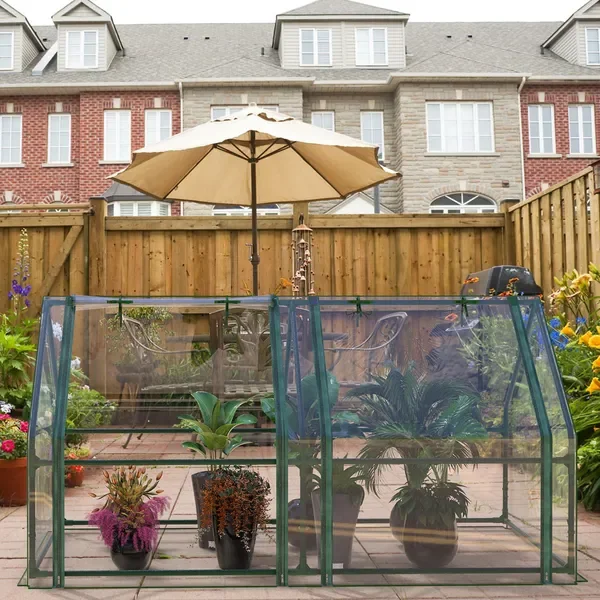 

Portable Greenhouse 71' x 33' x 37' – Walk-in Outdoor Garden Plant House w/ Roll-Up Zipper Door, Clear PVC Cover &amp