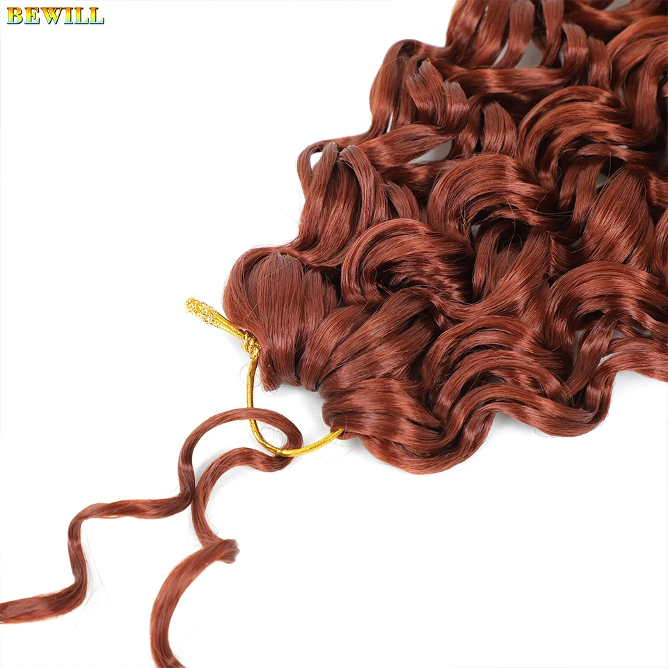 BEWILL GoGo Curl Häkelhaar 14 18 Zoll Wasserwelle Strand Curl Häkelhaar Ombre Synthetische böhmische Zöpfe Haarverlängerungen 1B – Detail 38