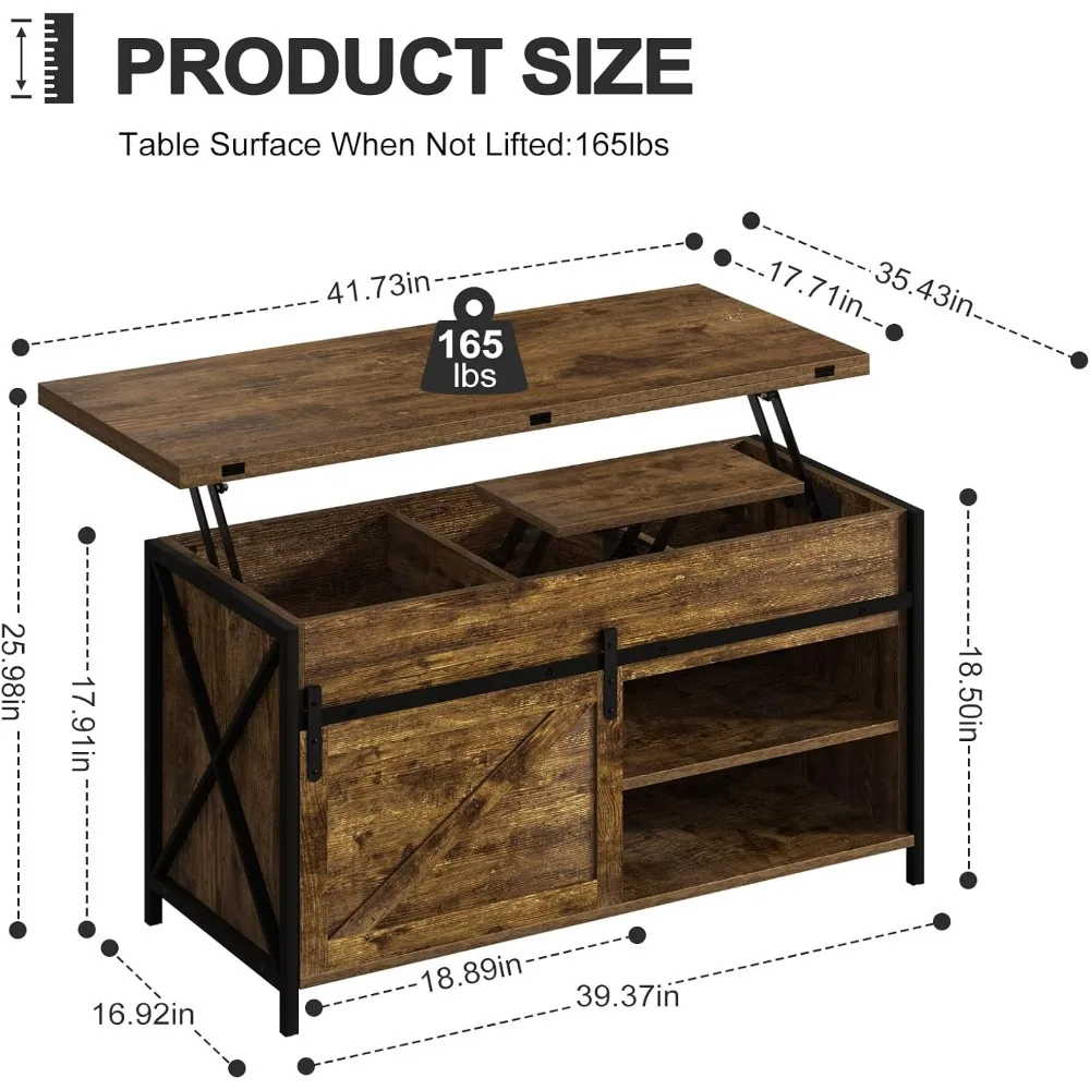 Convertible Coffee Table with Storage, Sliding Door, and Hidden Compartment: Multi-Functional Tea Table