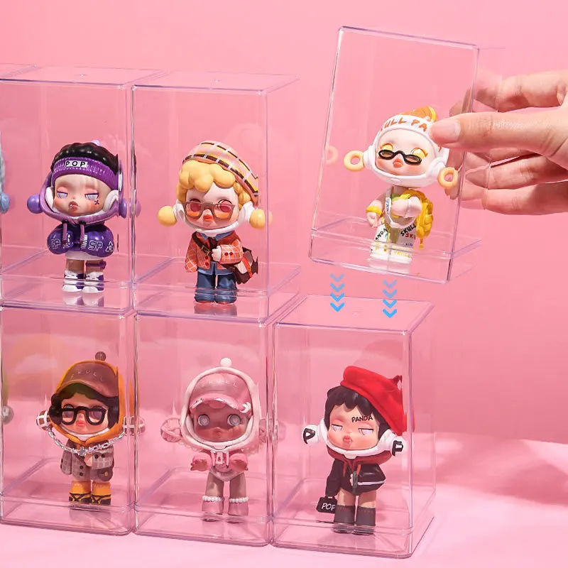 1/3/5PCS Blind Box Doll Dustproof Storage Single Transparent Display Stand Stackable Doll Handmade Box Scene No Dolls