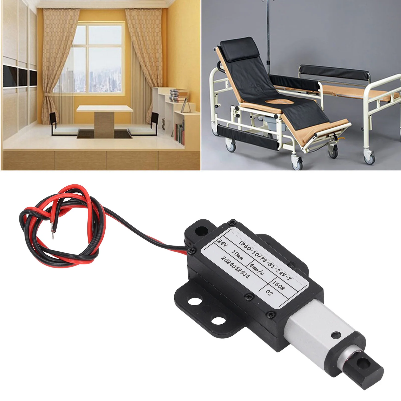 Electric Micro Linear Actuator 4mm/s 150N Thrust 10mm Stroke IPX4 Linear Motion Actuator for Sofa Robot TV Table Window DC24V