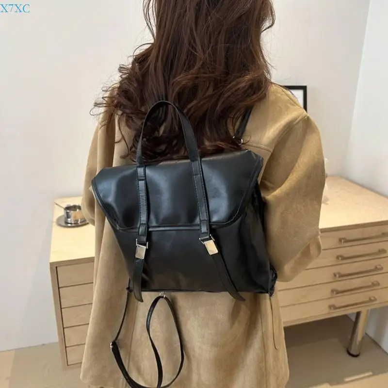 X7XC Fashionable Underarm Shoulder Bag For Women PU Leather School Backpack Suitable For Office School And Daily Use