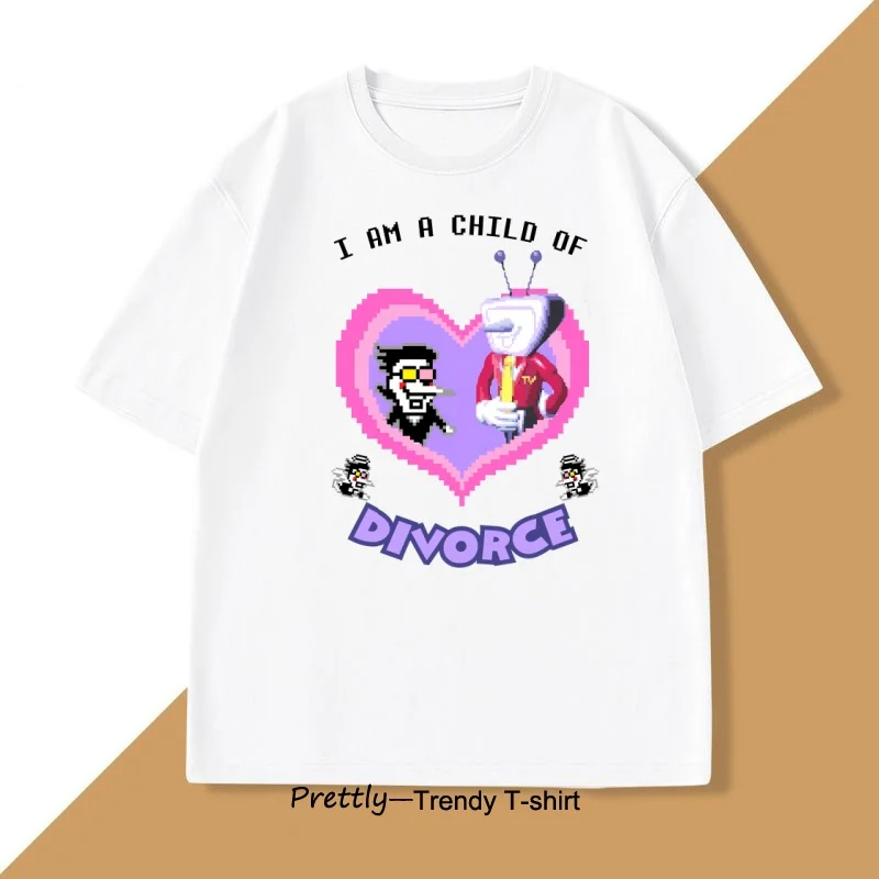 Child of Divorce Deltarune Game T-shirt for Men Women Cotton Short Sleeve Tshirt Harajuku Round Neck Printed T Shirt Clothes