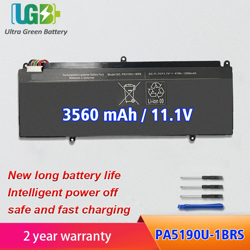 

UGB New PA5190U-1BRS Battery For Toshiba Satellite Click 2 Pro P30W-B P30W-B-10E F K D P35W-B P35W-B3226 11.1V 41Wh