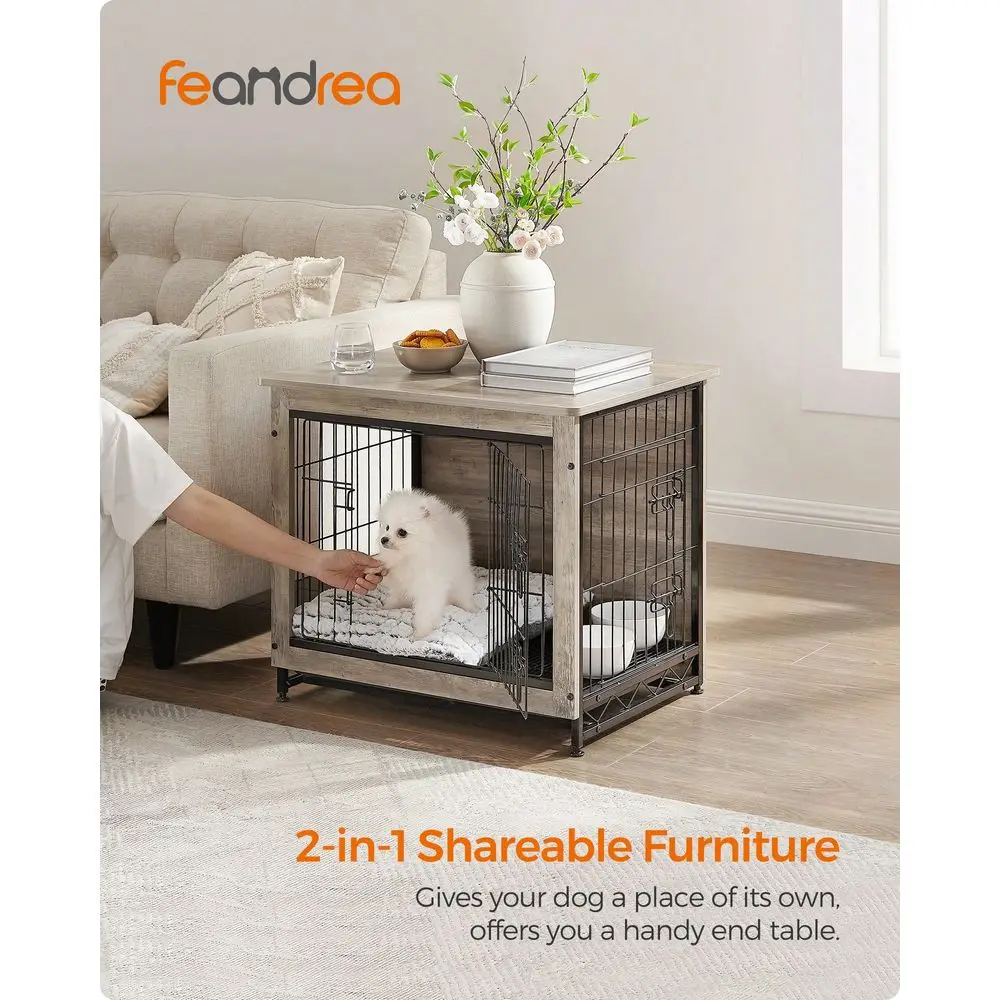 

Dog Crate Furniture, Side End Table, Modern Kennel For Dogs Indoor To 30 Lb, HeavyDuty Dog Cage With MultiPurpose Removable