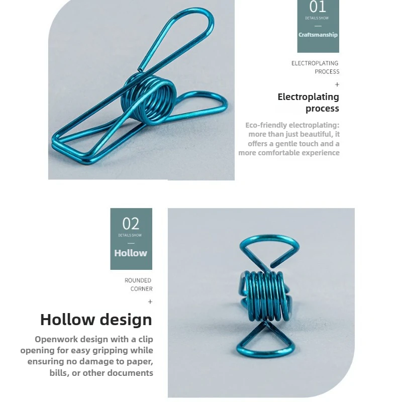 Clips creativos de Metal para peces pequeños, Mini Clips para billetes ahuecados, Clips de cola larga coloridos para revistas, suministros de encuadernación para oficina