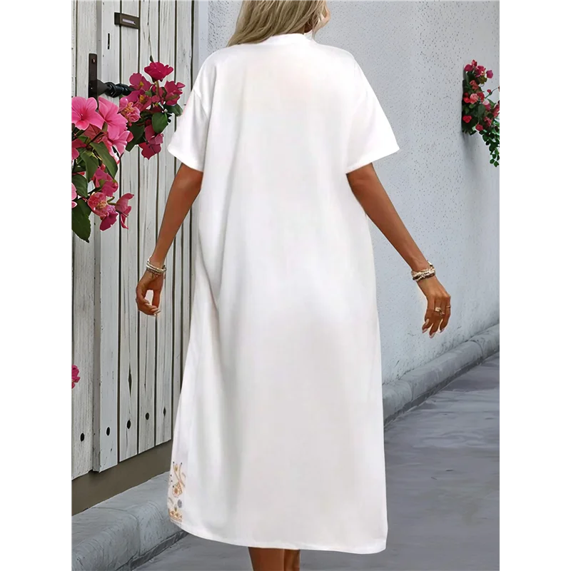 

ABP-Women's Plus Size Floral Boho Short Sleeve Kimono- Open Front Outwear And Shorts 2 Piece Summer Outfit