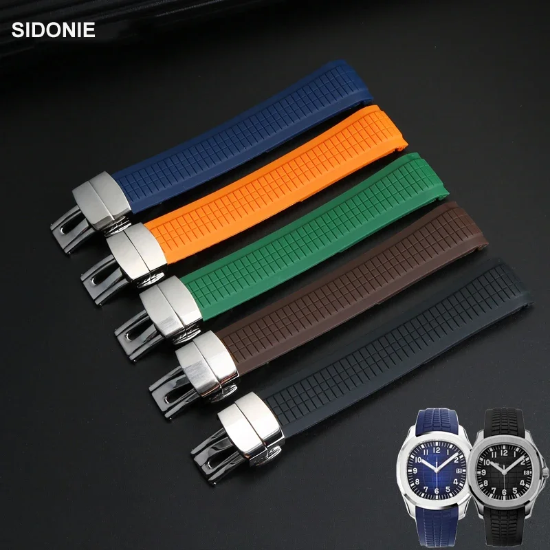 

Curved rubber watch band for Patek Philippe 5167 grenade aquanaut silicone waterproof watch strap men's wristband bracelet 21mm