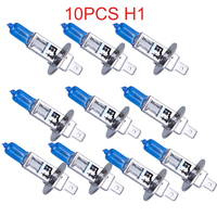 10PCS Halogen Headlight Bulb H1 55W/100W 12V Halogen Bulb Super White Car Headlight Bulbs Lights Long Lasting Fog Lamp