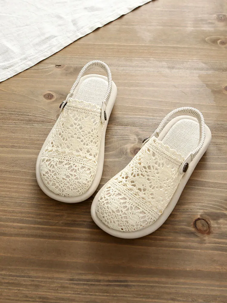 

Summer Mesh Slip-On Women's Shoes Two-Way Wear Comfortable Sandals Breathable Lazy Person's Slippers Forest System Slippers