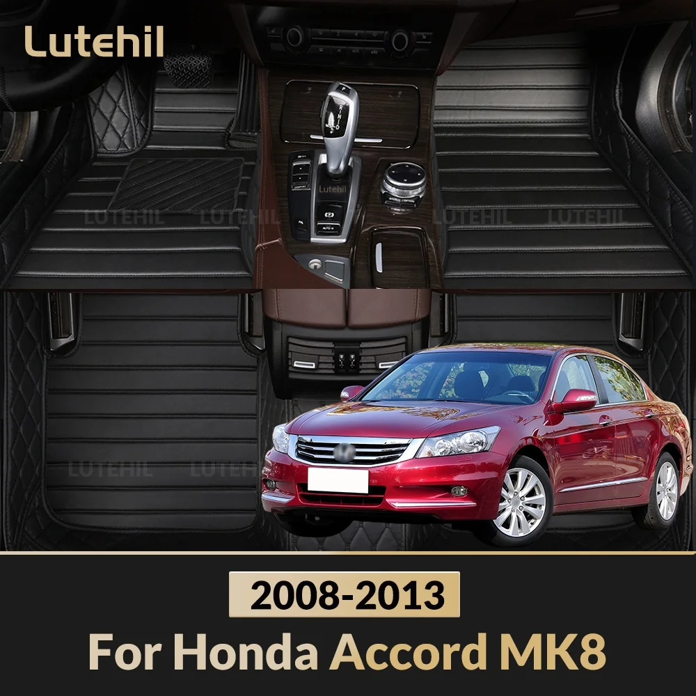 For Honda Accord MK8 2008-2013 12 11 10 09 Car Floor Mats All Weather Carpet Cover Floor Liners Interior Protector Accessories