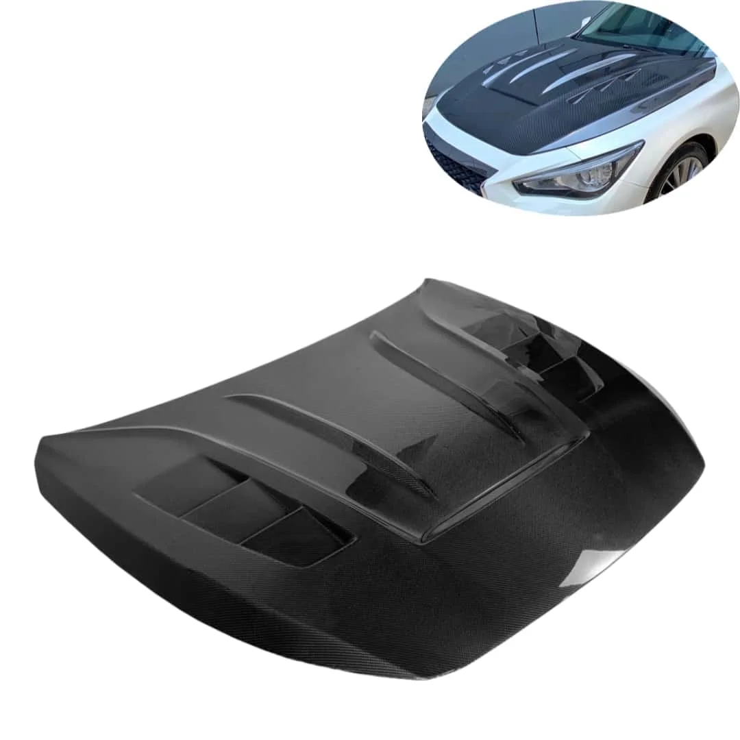 

Q50 High Quality Carbon Fiber Hood for Q50 V37 DLF Type Engine Cover Hood Bonnet Cover Customized