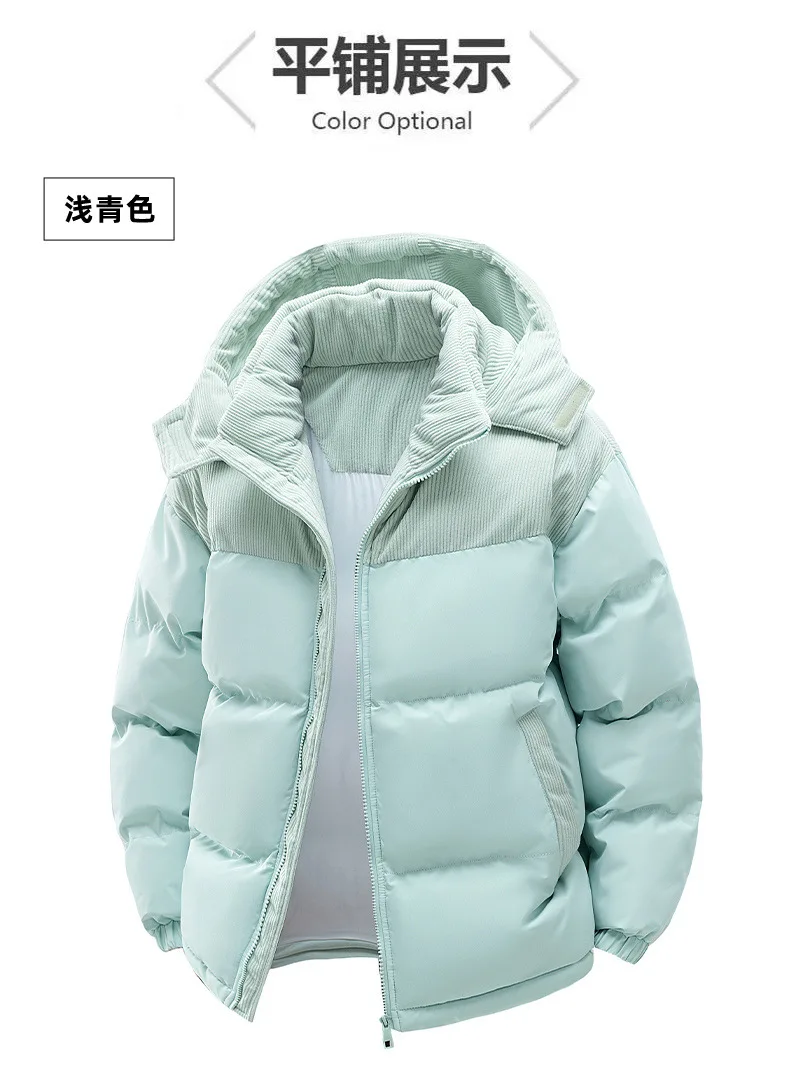 Men's Winter Thickened Cotton-Padded Jacket with Fleece Warm Cold-Proof 2025 Trendy Cotton-Padded Coat for Men