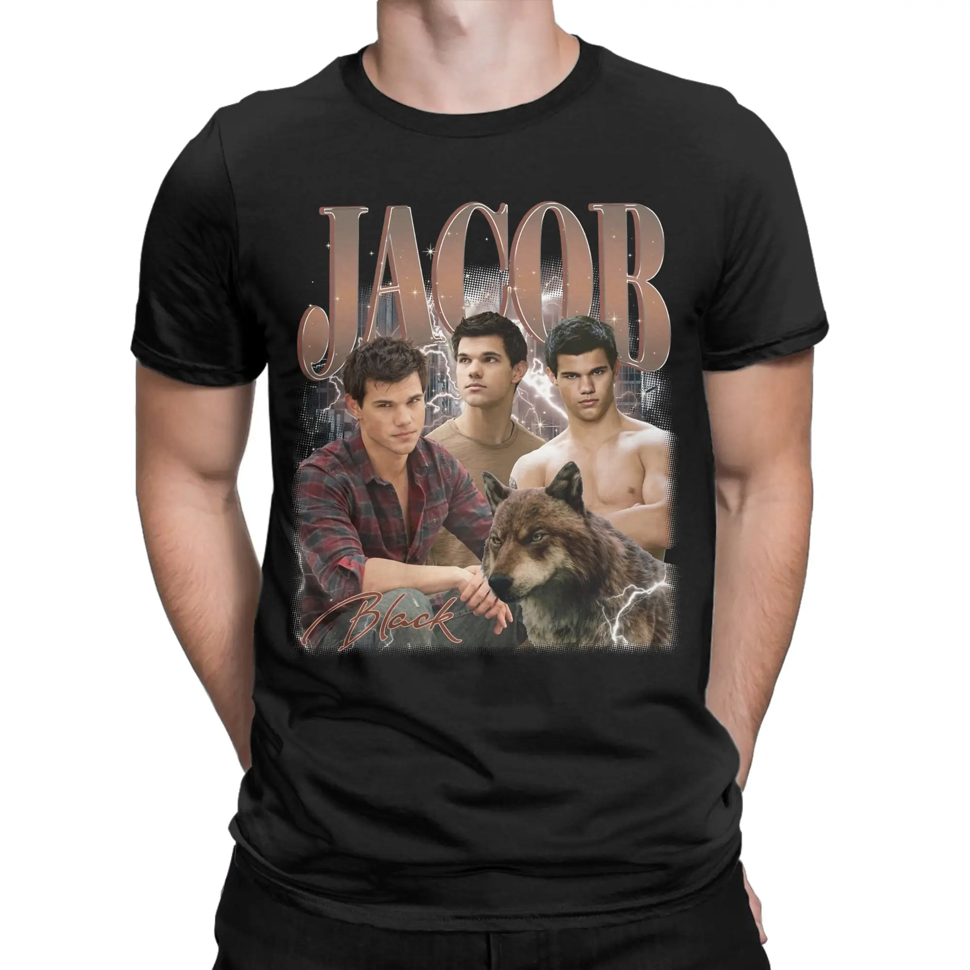 Jacob Black Twilight Men T Shirt  Fashion Tees Short Sleeve Round Neck T-Shirt Pure Cotton Summer Clothes