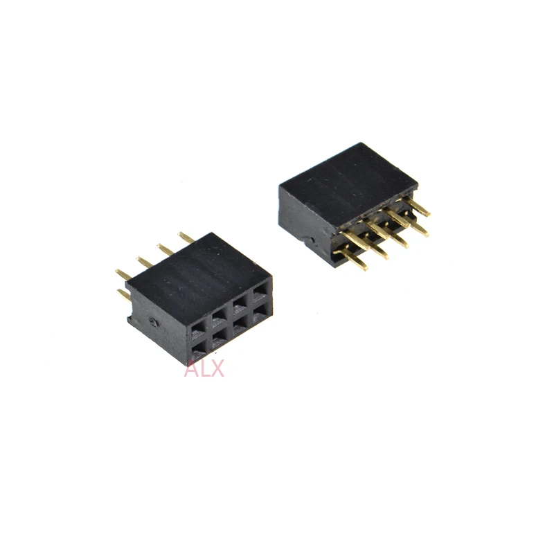 10/50pcs 2x4 Pin Double Row Straight Female Pin Header 2.54mm Pitch Strip Connector Socket 2*4 4p 4 Pin 4pin For Pcb Board