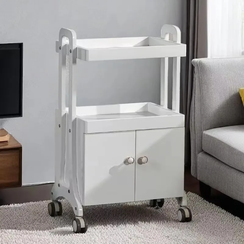 

Beauty Shop Hair Salon White Tool Trolley Salon Furniture Rolling Trolley Cart Beauty Salon Trolley Storage Cabinet