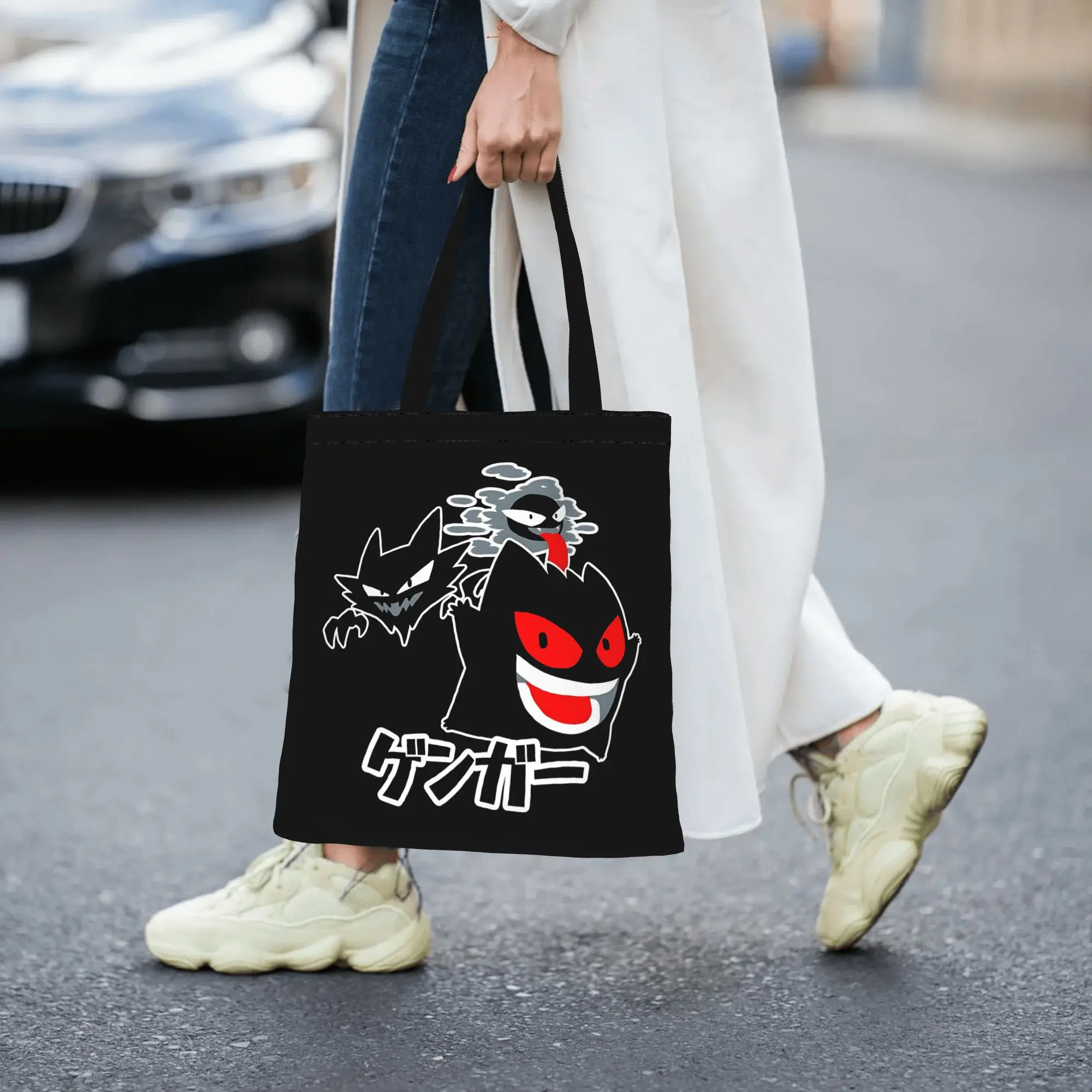 Fashion Pokemon Halloween Gengar Women's Bag Shopping Bag  Canvas Tote Bag Women'S Shoulder Handbag Christmas Gift