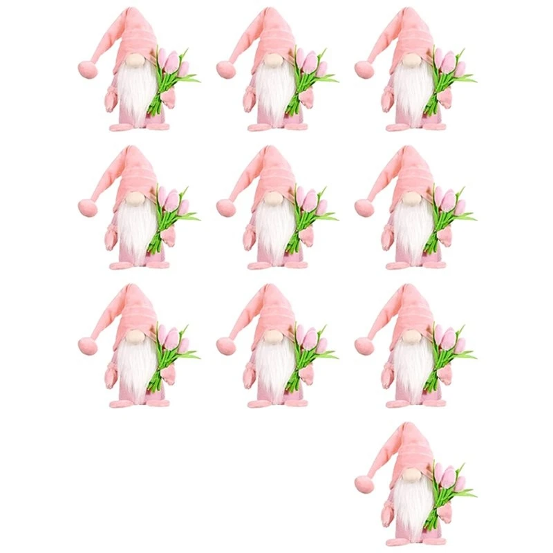 10X Gnomes Indoor Decorations, Spring Summer Gnome Holiday Decorations, Handmade Tomte Stuffed Plush Gnomes