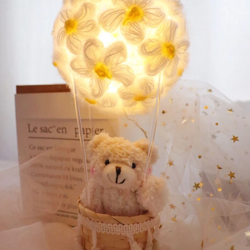 Creative Night Light DIY Children Boys Girls Lovers Bedroom Decoration Hot Air Balloon Atmosphere Lamp Romantic Birthday Gift