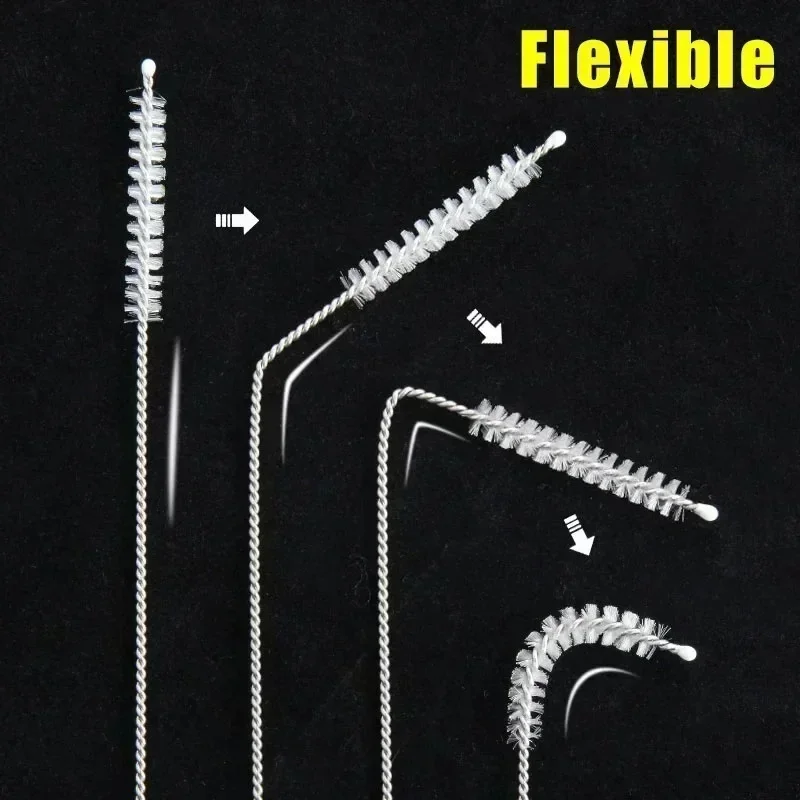 100/1pcs Drinking Straw Cleaning Brush Kit Stainless Steel Long Handle Cleaner Brushes for Baby Cup Bottles Straws Clean Tools