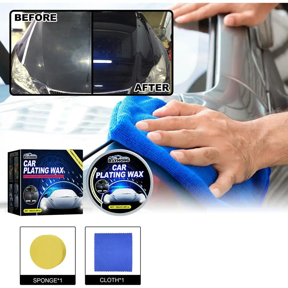 

110ML Car Wax Crystal Plating Hard Glossy Wax Layer High-Gloss Film Polishin Waterproof Solid Black Coating Car Surfaces Ce M8X1