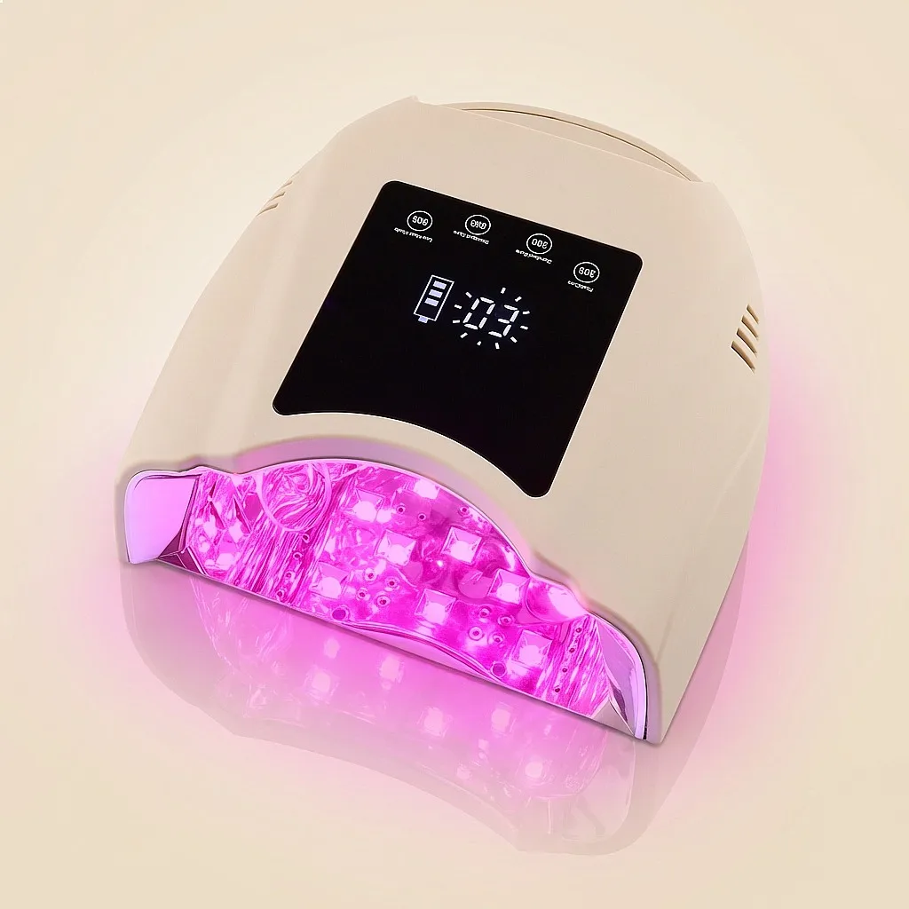 Cordless Pro Cure 98W UV LED Nail Lamp Rechargeable Fast Curing All Gels 3 Timers 30s/60s/90s Low Heat 30s Flash Cure Matte