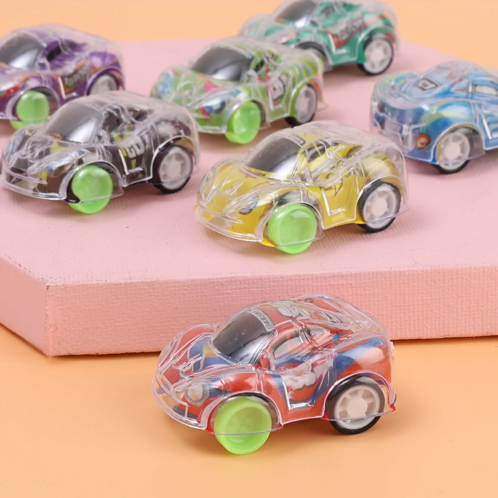 Baby Creative Mini Plastic Car Toys Car Set Wholesale Children Color Transparent Pull-back Car Model Game Toy Kindergarten Gifts