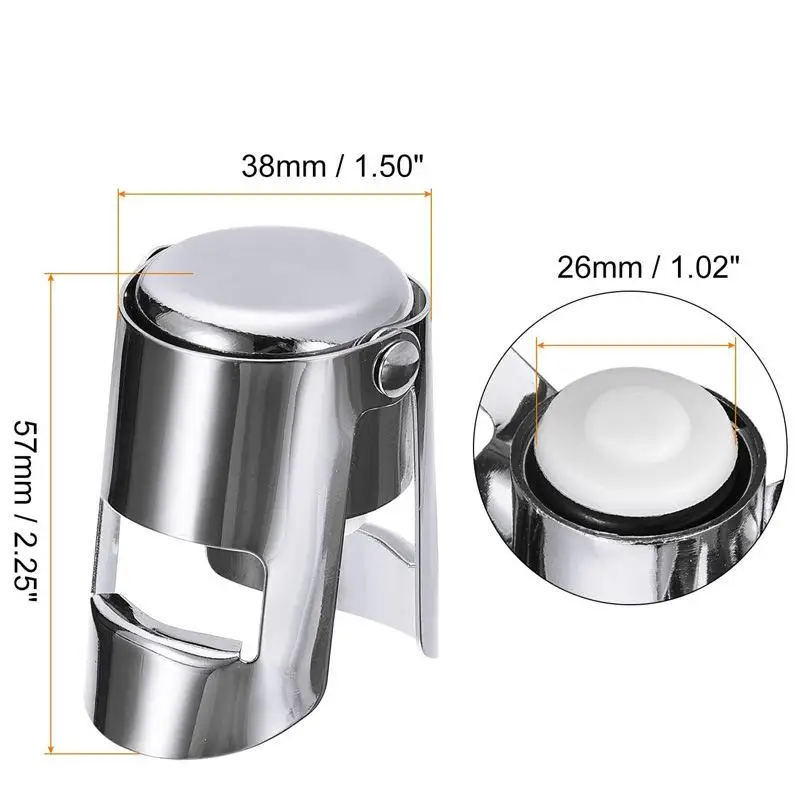 Champagne Sparkling Stopper Bar Tools 1PC Sealing Bottle Cap Wine Bottle Stopper Wine Beer Bottle Cork Plug Stainless Steel