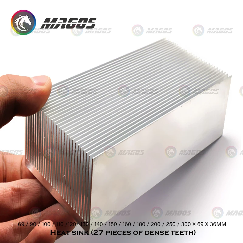 Electronic Radiator Aluminum Dense Teeth Heatsink Extruded Heat Sink Computer Water Cooling System 100/120/150/200/300x69x36MM