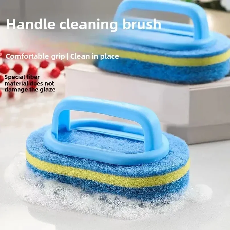 

Household Cleaning Brush With Handle Sponge Easy Cleaning Kitchen Bathroom Toilet Wall Window Ceramic Tile Cleaning Tools