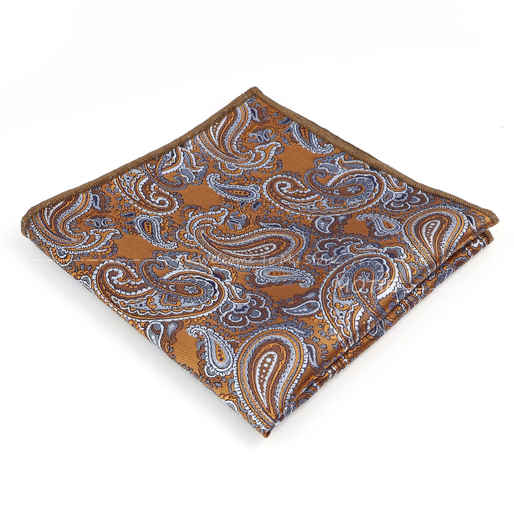 Cashew Flower Polyester Pocket Square for Men