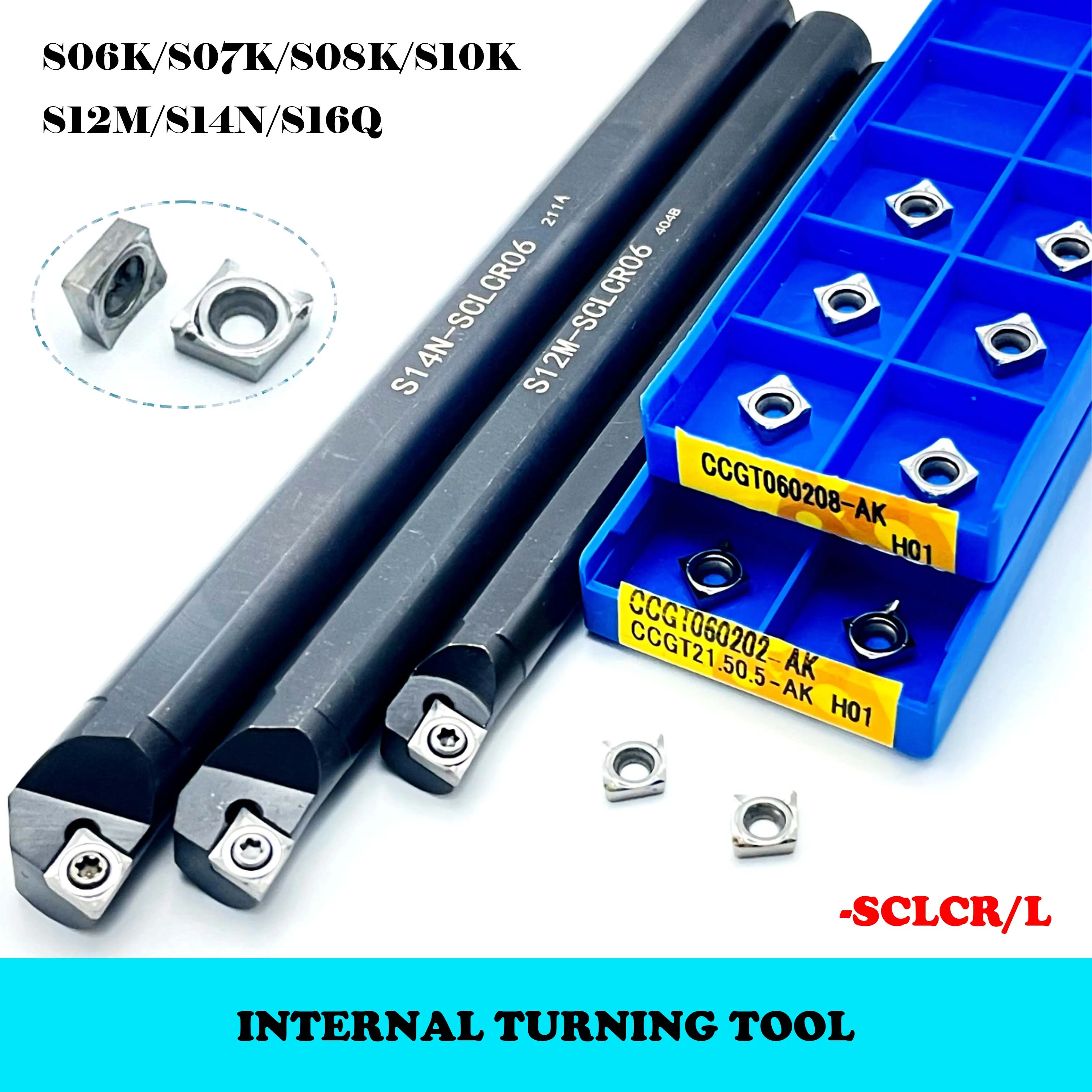 S06K S07K S08K S10K S12M S14N S16Q SCLCR06 95 stopni uchwyt do toczenia wytaczadło + 10 szt. CCGT060204-AK H01 narzędzie węglikowe