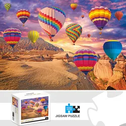 1000 Pieces Desert Hot Air Balloon Jigsaw Puzzles for Adults Home Decor Games Family Fun Floor Puzzles Educational Toys