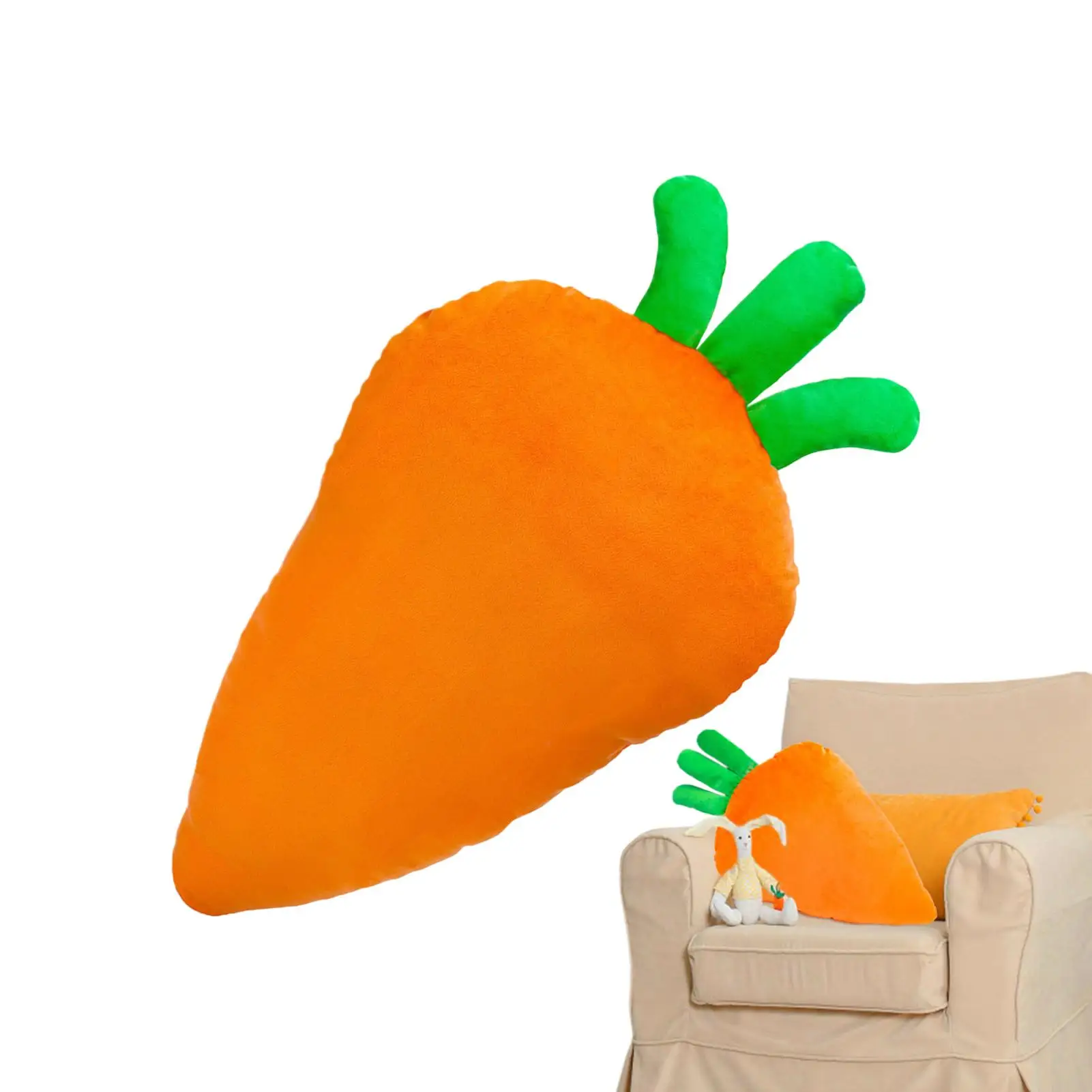 Cuscino imbottito morbido in peluche di carota Cuscino a forma di carota per bambini Adolescenti Adulti Casa Letto Camera da letto Divano Sedia Vacanze Pasqua